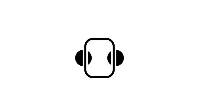 A white panel showing a rounded square toggle button with a small circle indicating a switcher or on-off interface control element