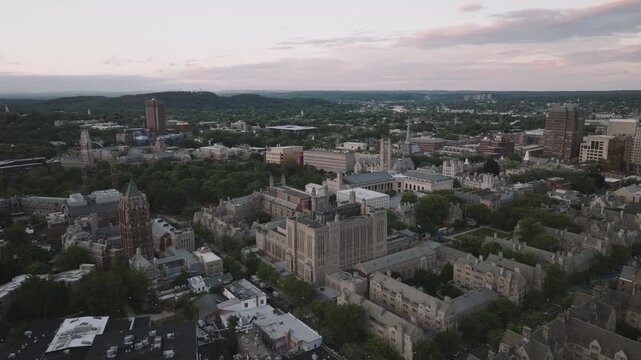 Drone shot of Yale University