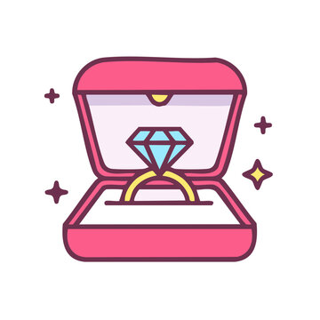 Pink gift box with ribbon and bow illustration
