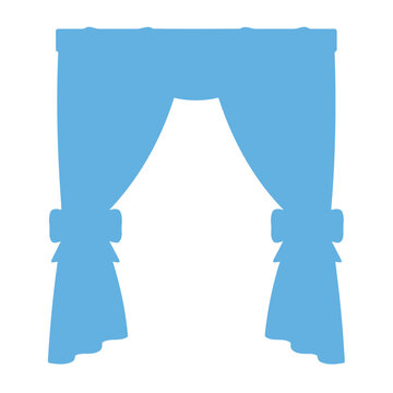 Blue flat design curtain illustration
