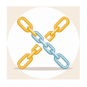 Broken chain vector illustration