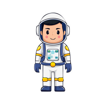 Cartoon astronaut in space suit vector illustration