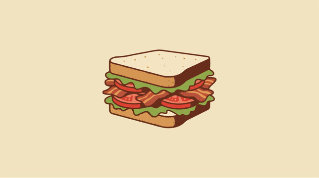 A delicious BLT sandwich illustration with crispy bacon lettuce and tomato.