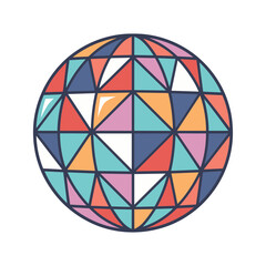 Obraz premium Colorful Geometric Globe with Triangular Grid