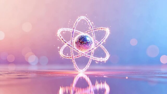 Abstract glowing atomic structure
