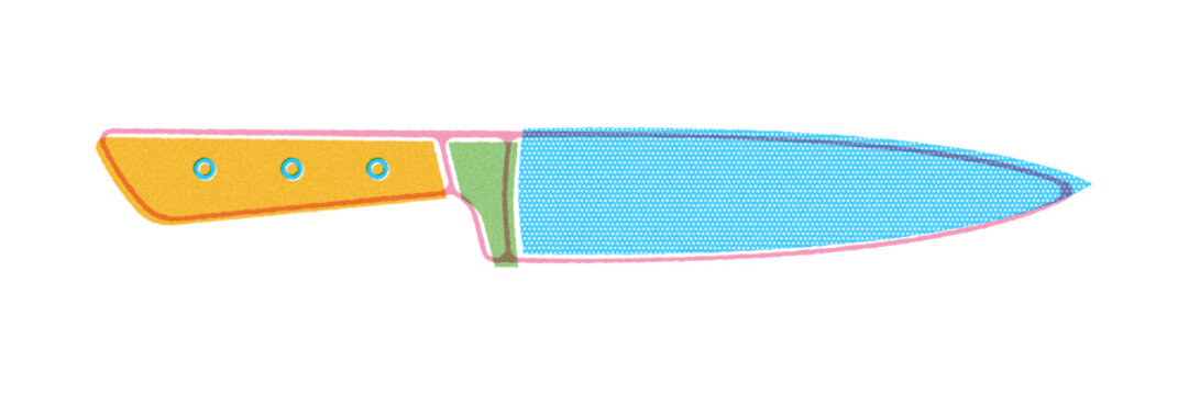 Chef kitchen knife risograph