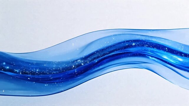 Blue liquid wave on white background