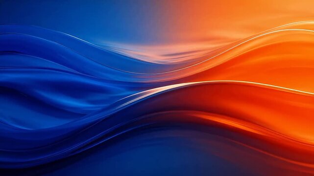 Abstract flowing blue and orange waves