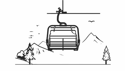 Cable Car Ski Lift Transportation Vehicle. © Ikhsan