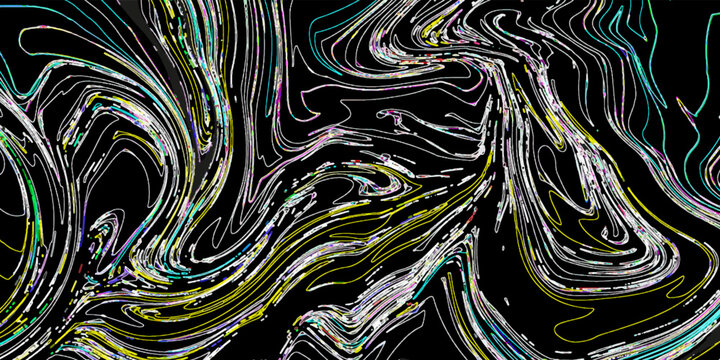 Combination textile collage pattern of wave and lines colored leopard snake tiger textures