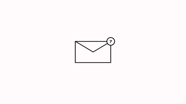 Modern messaging icon animation with smooth notification in black background