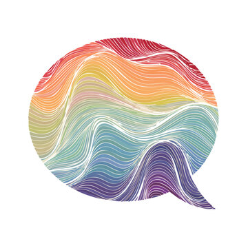 Colorful wave pattern speech bubble vector