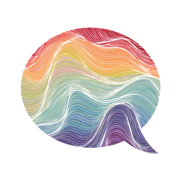 Colorful wave pattern speech bubble vector