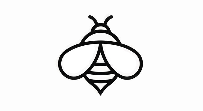 Simple black bee icon illustration design.