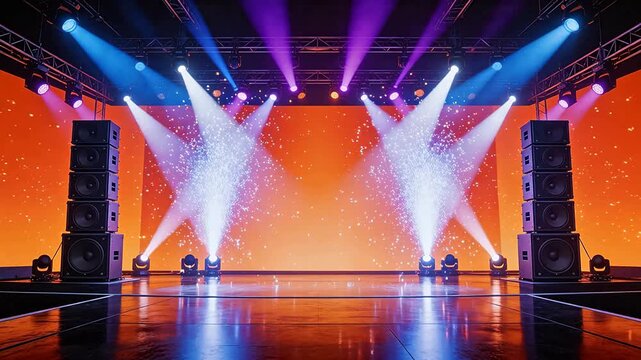 Stage with lights and speakers