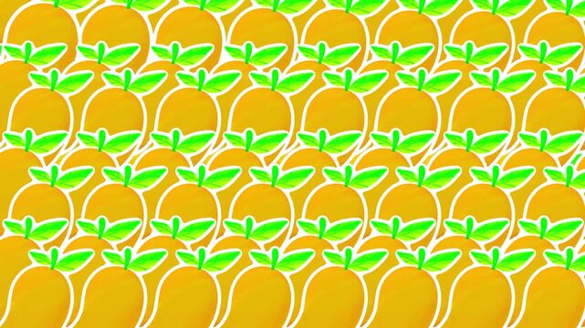 4K motion graphics transition animation of mango on chroma key green screen background.