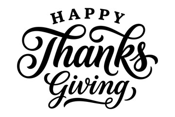 Happy thanksgiving calligraphy elegant typography for festive holiday greetings decorations © MSTNASIMA