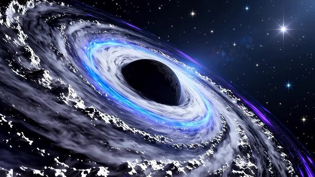 Black hole in space with swirling accretion disk