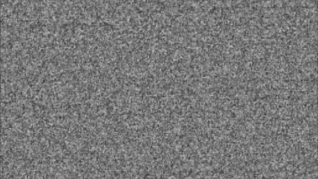 Textured gray static noise pattern with horizontal lines. Television static noise for analog video signal glitch overlay. Animated television static.