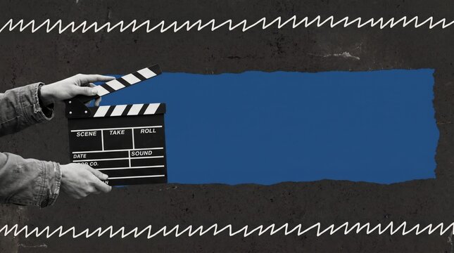 Dynamic clapperboard in motion perfect for film and video production projects