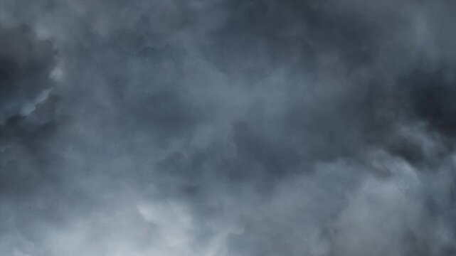 Dark Thunderclouds With Subtle Lightning Flashes, Cinematic Storm Background Animation