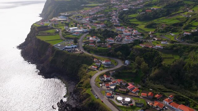 Lajes Das Flores Municipality On Flores Island In The Azores Archipelago. - aerial shot