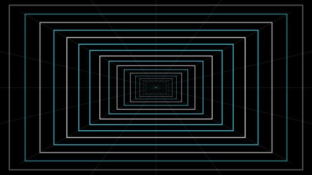 Abstract digital grid matrix with concentric squares creating a depth illusion