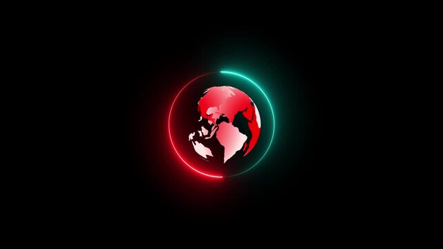 Breaking News Globe Animation with Alpha Channel &ndash; Transparent Broadcast Overlay Motion Graphics 4K video animation.