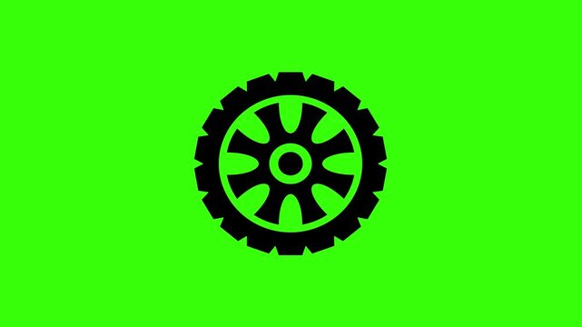 4K High Velocity Car Wheel Failure Animation Green Screen