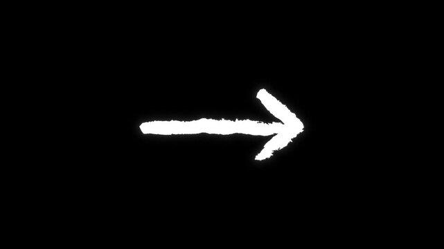 Hand Drawn Chalk Arrow Animation Loop Black Background