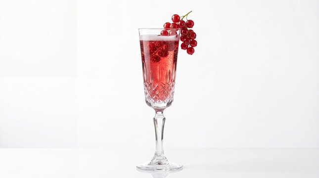 Kir Royal Champagne Cocktail with Red Currants