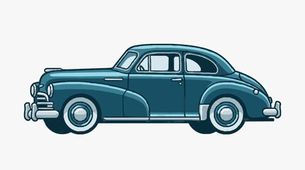 Fototapeta premium Classic vintage sedan illustration.
