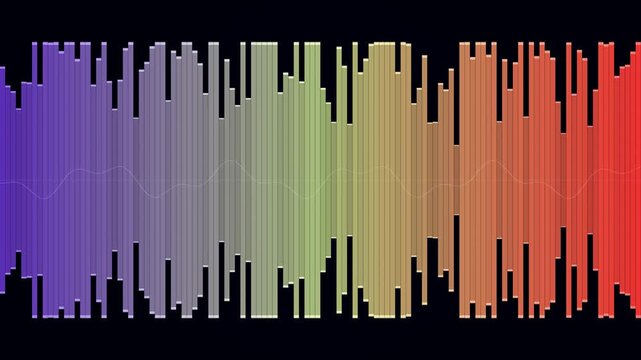 Audio Sound Wave Equalizer Colorful Bars Music Visualization Dark Background 4K Loop