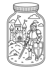 Fototapeta premium Knight in a Jar Scene