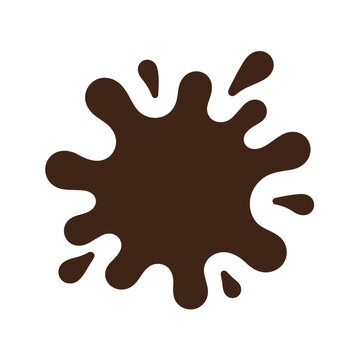 Brown mud splatter vector icon