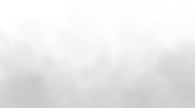 Soft grey smoke or fog mist effect isolated on transparent background