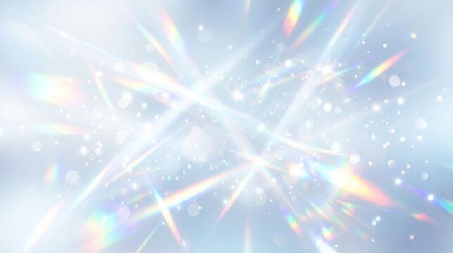 Abstract Background with Ethereal Rainbow Light Leaks and Prism Flares