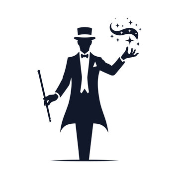 Magician Silhouette SVG | Wizard Vector Clipart