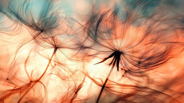Artistic image of a dandelion against a soft, blurred background.