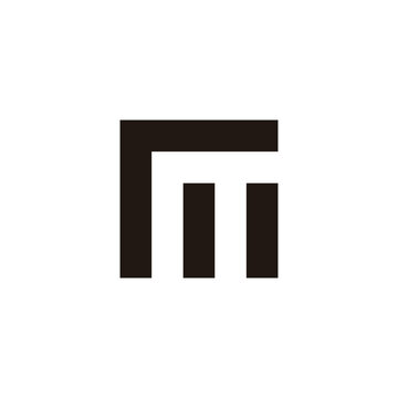 Letter rm mr r m outline geometric symbol simple logo vector