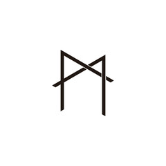 Fototapeta premium Letter A and M line geometric symbol simple logo vector