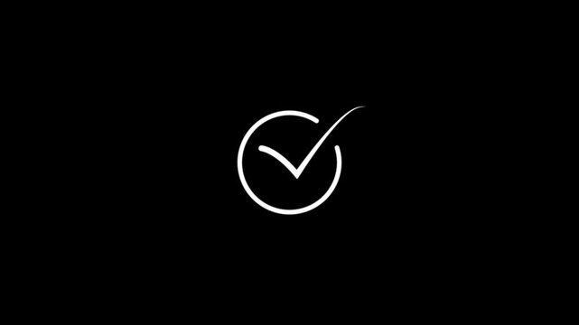 smooth white check mark animation that symbolizes approval, success, or task completion. Perfect for use in mobile apps, websites, tutorials, infographics, and business ...