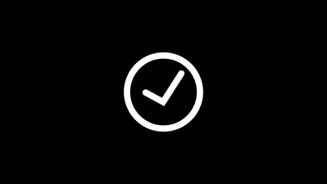 smooth white check mark animation that symbolizes approval, success, or task completion. Perfect for use in mobile apps, websites, tutorials, infographics, and business ...