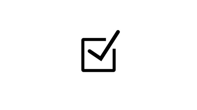 smooth black check mark animation that symbolizes approval, success, or task completion. Perfect for use in mobile apps, websites, tutorials, infographics, and business ...