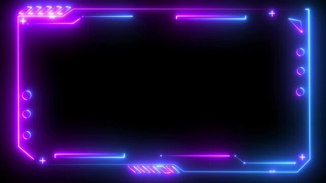 Futuristic HUD video frame Digital technology plexus lines background. Technology HUD template. Frame HUD element. HUD viewfinder Interference. Hologram Background black 