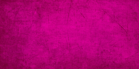 Fototapeta premium Pink grunge abstract background texture. Vibrant magenta concrete wall surface with dark weathered scratches.
