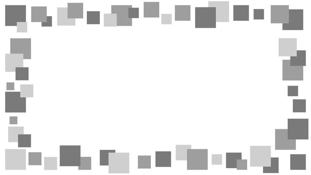 Abstract Gray Square Frame Border with Copy Space, Modern Geometric Transparent PNG Overlay