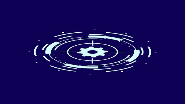 white circles target futuristic Hud interface abstract digital technology suitable for tech presentations, data visualization, and modern design background blue