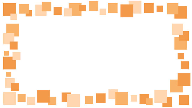 Abstract Orange Square Frame Border with Copy Space, Modern Geometric Transparent PNG Overlay