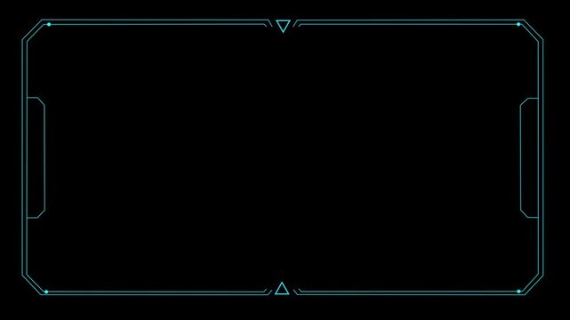 Hud Frame Digital Technology Sci-fi Frame Interface. HUD concept design of frame with brackets, equalizers, data, futuristic elements. overlay template futuristic cyber frame ant begruntle black